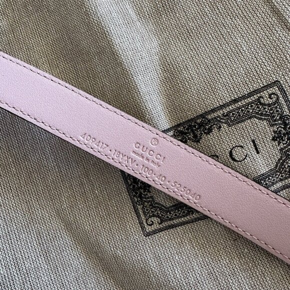 NEW GUCCI BELT Pink Marmont GG Leather 409417 Sz 100 Cm 40 In - Picture 7 of 7